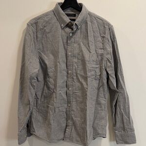 Banana Republic Men's Casual Gray Flannel Button-Down Shirt